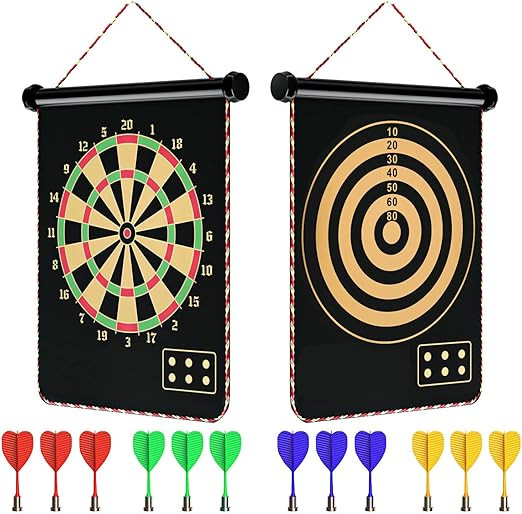 Mixi Magnetic Dart Board for Kids, Outdoor Toys Kids Games Double Sided Dart Board Games Set for ... | Amazon (US)