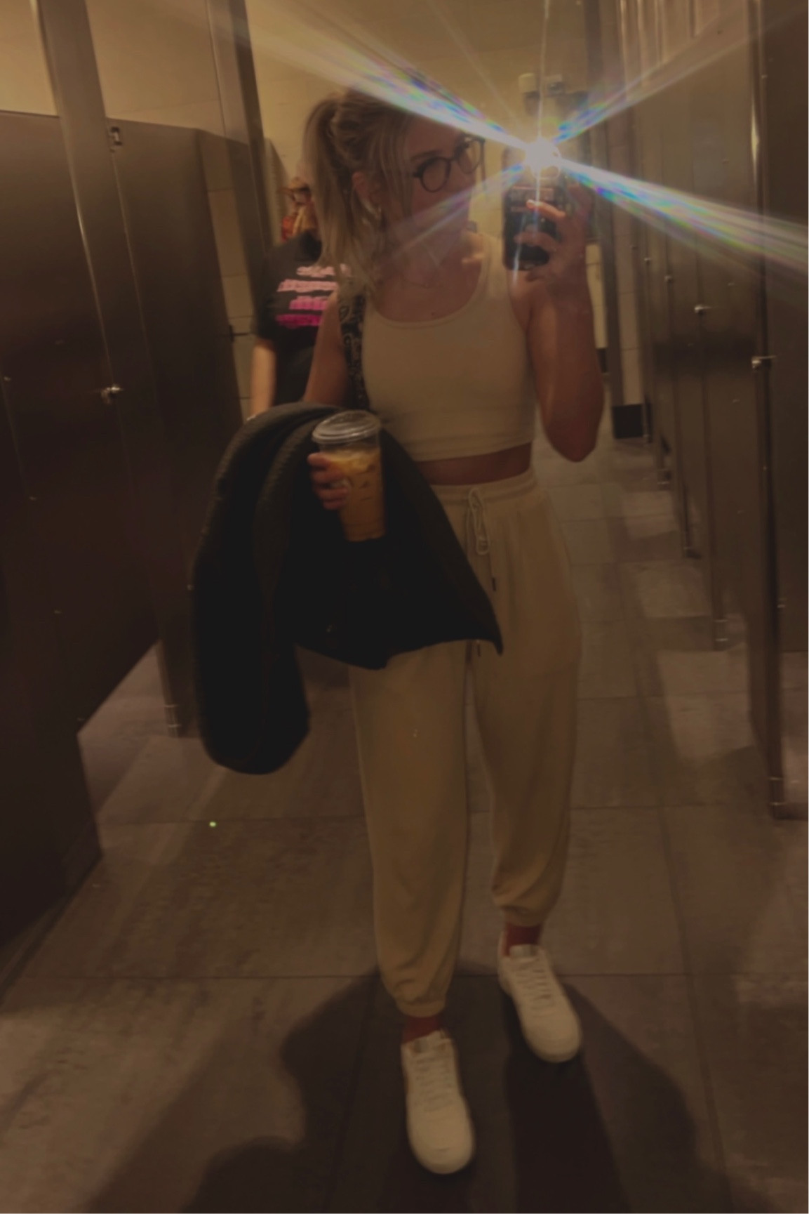 My typical travel oufit & airport bathroom mirror picture  

#LTKunder50 #LTKfit #LTKtravel