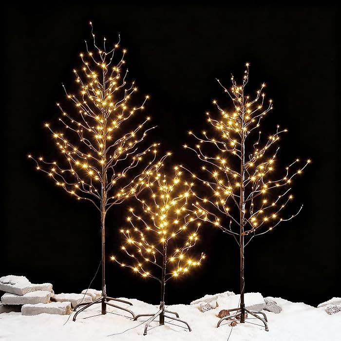 Lightshare Set of 3 Star Light Trees Christmas Decorations, Including 3 feet, 5 feet, and 6 feet,... | Amazon (US)