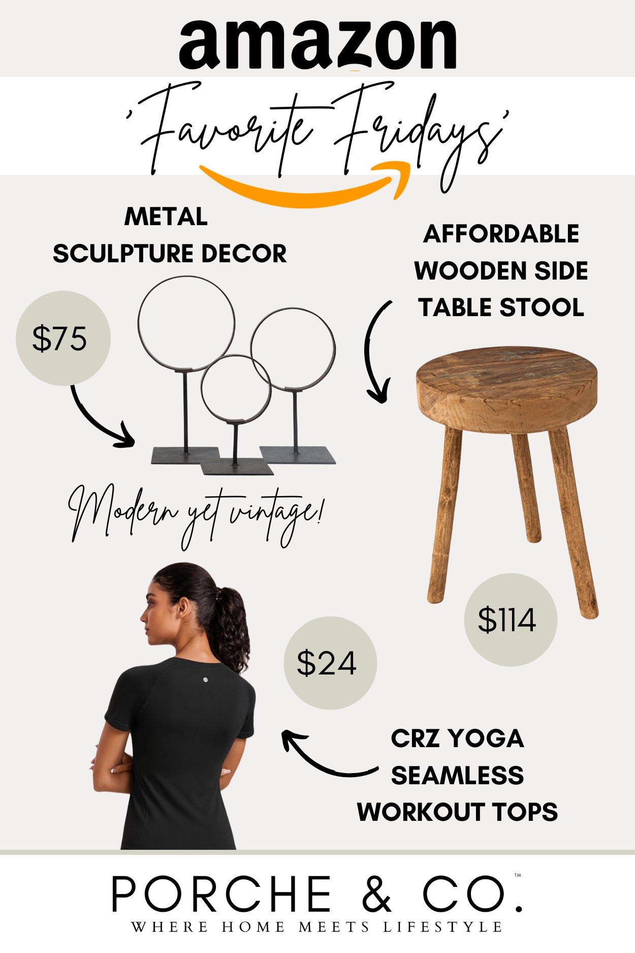 Amazon Favorite Friday- wooden rustic side table, Lululemon shirt dupe, and metal circle decor ✨

#LTKHome #LTKSaleAlert