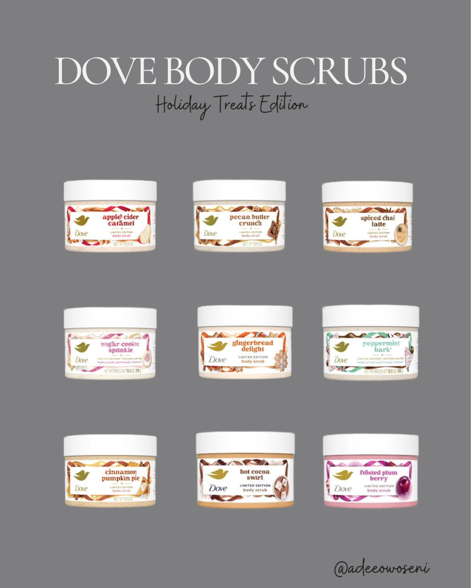 I am always looking forward to the Dove Limited Edition Holiday Body Scrubs! They make the perfect last minute holiday gifts🛁🛁

#LTKFindsUnder50 #LTKBeauty #LTKGiftGuide