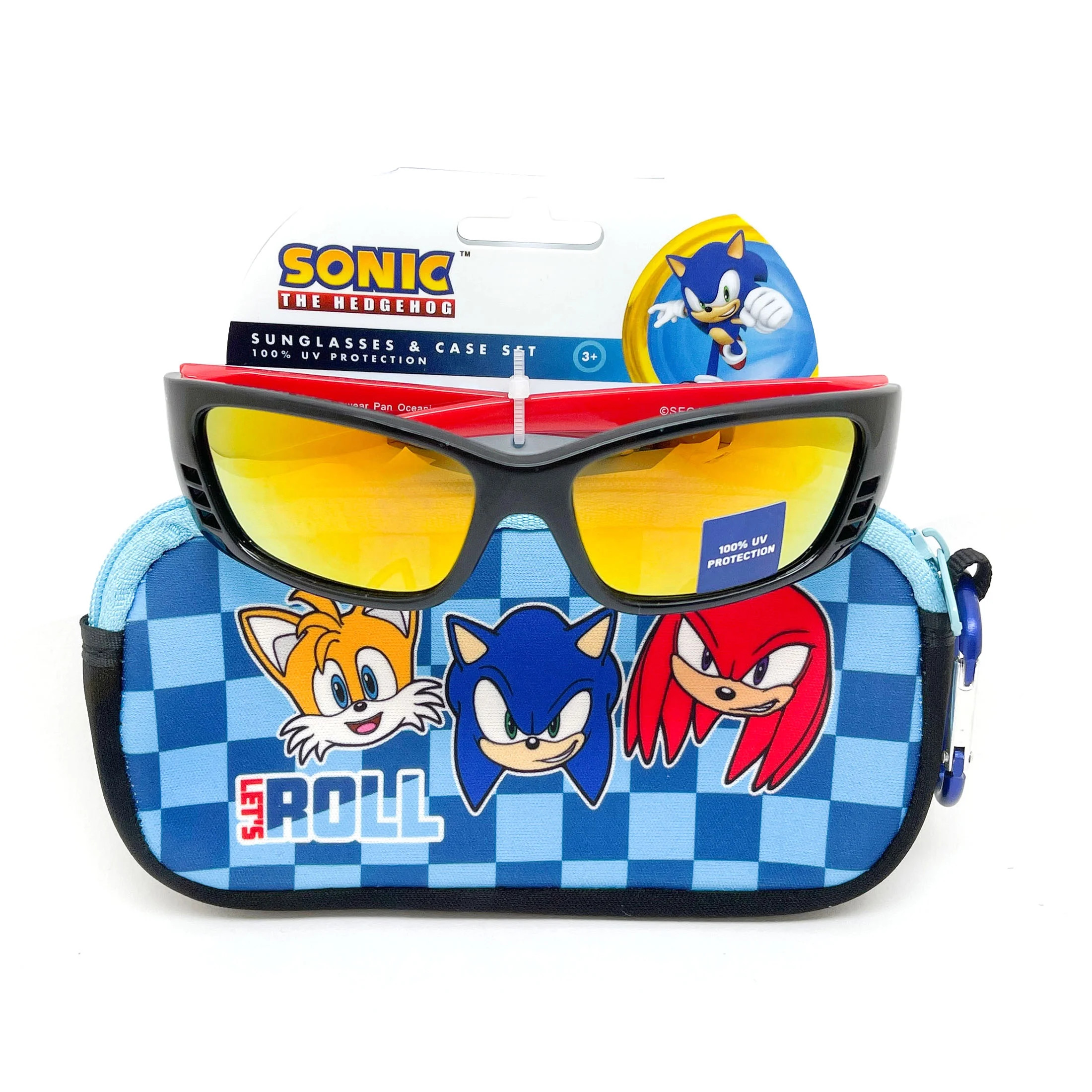 Sonic the Hedgehog Boy's Fashion Sunglasses with Zippered Pouch and Carabiner | Walmart (US)