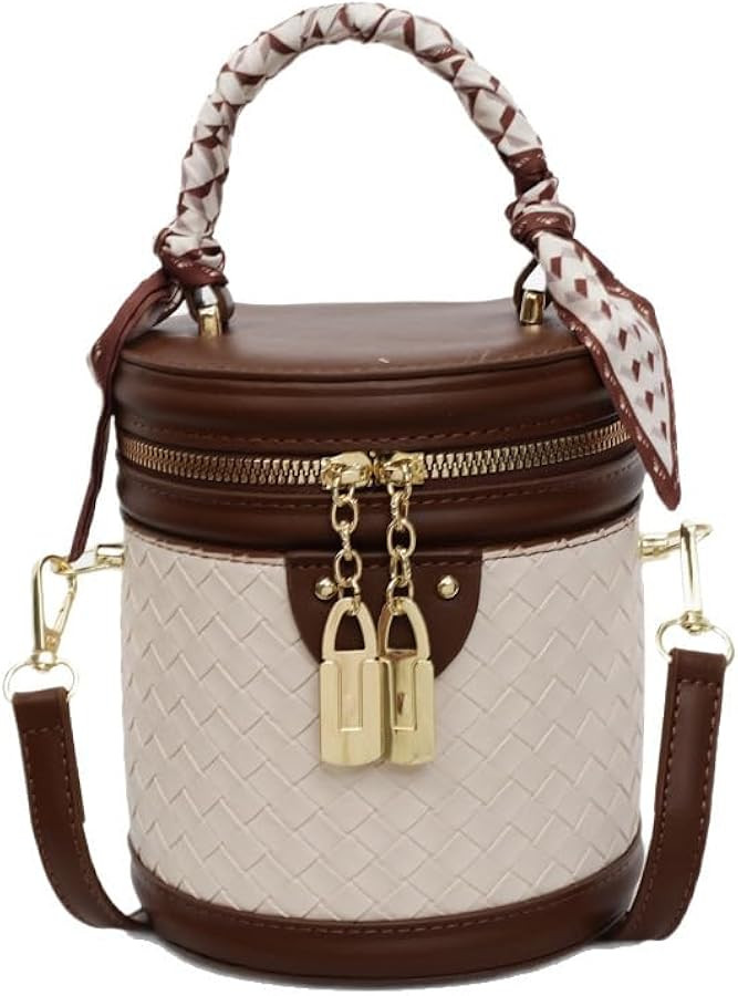 Mini Bucket Crossbody Bags for Women Vegan Leather Small Round Shoulder Round Handle Handbag Purs... | Amazon (US)