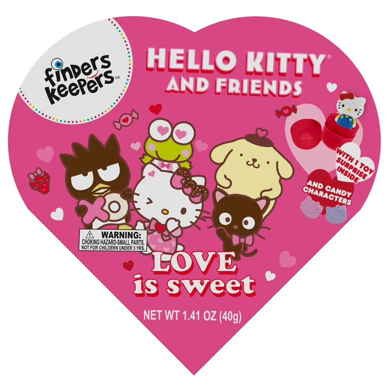 Galerie Finders Keepers Hello Kitty and Friends Faux Heart Box with Candy, 1.41 oz | Walmart (US)