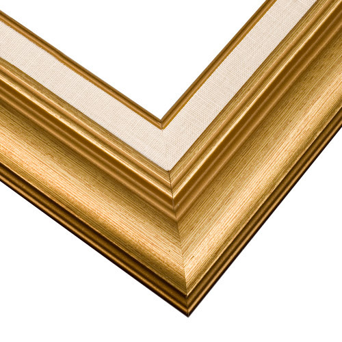 Gold and White Curved Edge Wood Picture Frame | Picture Frames