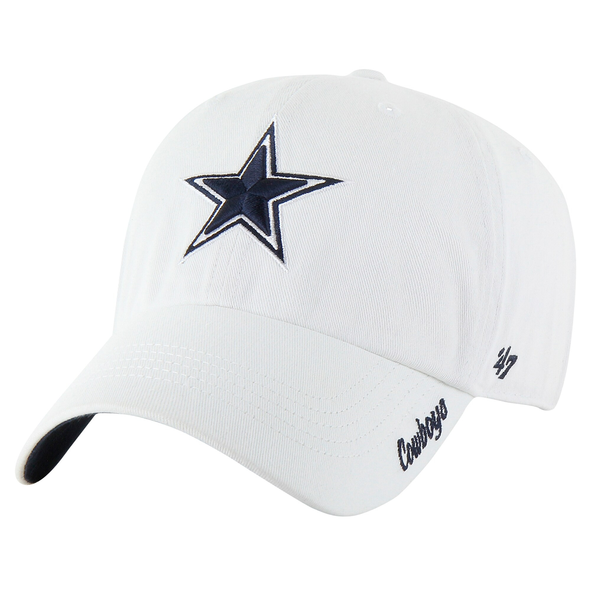 Women's Dallas Cowboys '47 White Ballpark Cheer Clean Up Adjustable Hat | NFL Shop