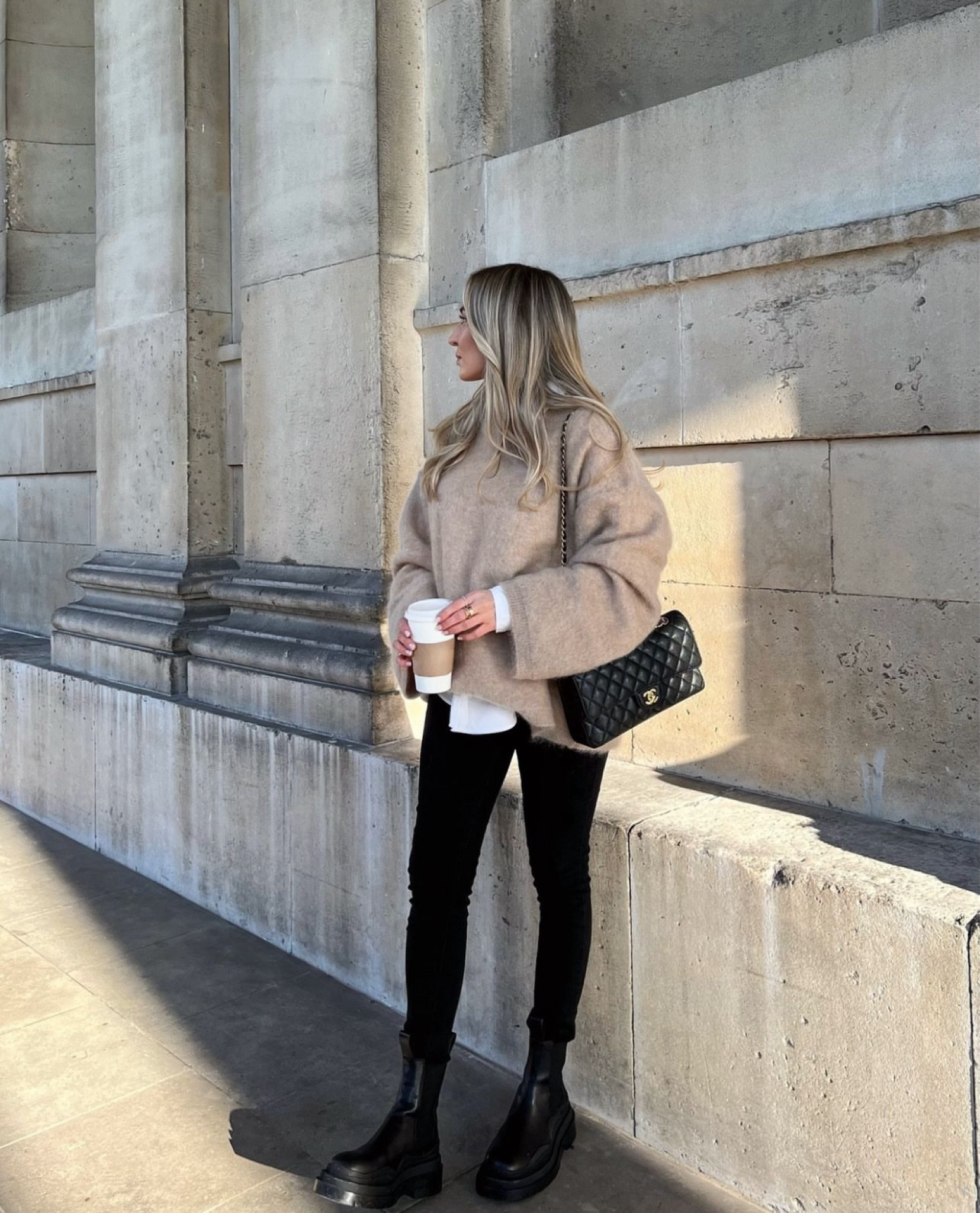 Who says skinny jeans are out?! A perfect autumn fit with skinny jeans and boots, styled with oversized beige jumper and white shirt for a low-key preppy work outfit 

#LTKautumn #LTKworkwear #FashionMonth