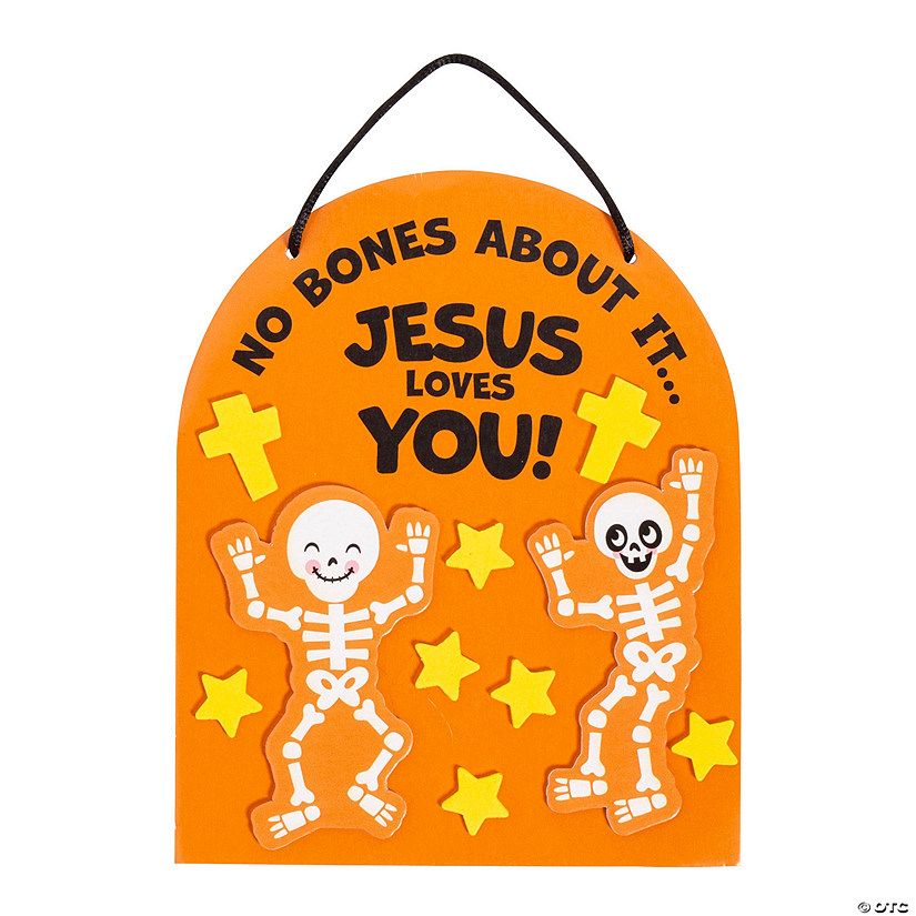 Religious Halloween No Bones About it Jesus Loves You Craft Kit - Makes 12 | Oriental Trading Company