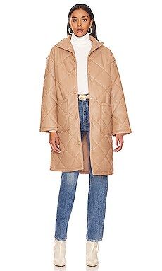 Lovers and Friends Giselle Faux Leather Coat in Nude from Revolve.com | Revolve Clothing (Global)