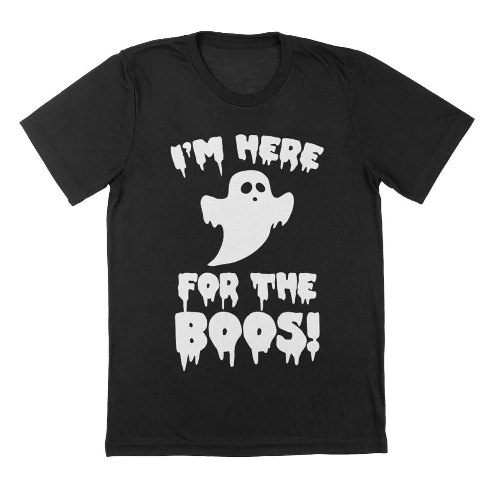 I'm Here For The Boos Halloween Black T-Shirt Short Sleeve Tee Unisex | Walmart (US)