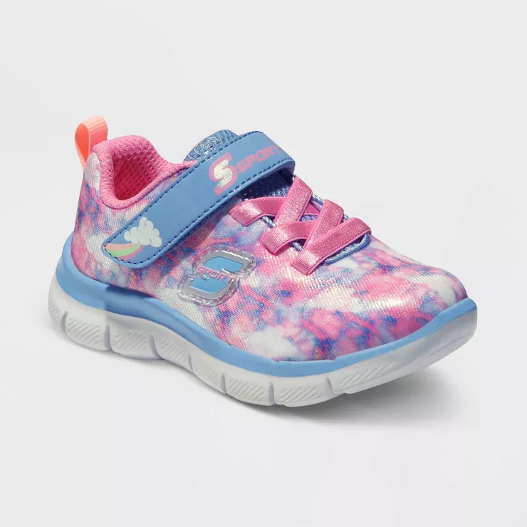 Toddler Girls' S Sport By Skechers Clowdia Cloud Print Performance Sneakers - Light Blue | Target