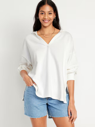 Oversized French-Terry Tunic Hoodie | Old Navy (US)