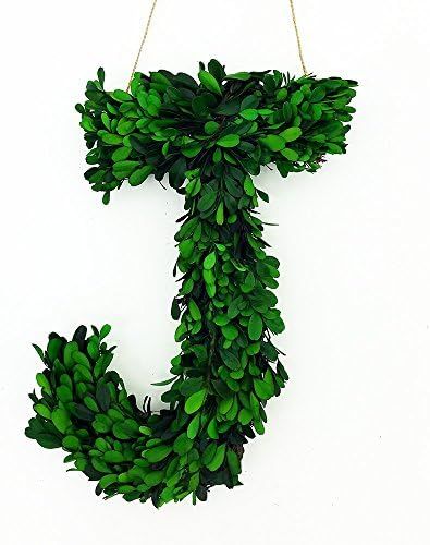 Modern Home 12" Real Preserved Boxwood Monogram Wreath Letters, Numbers and Symbols (Green-J) | Amazon (US)