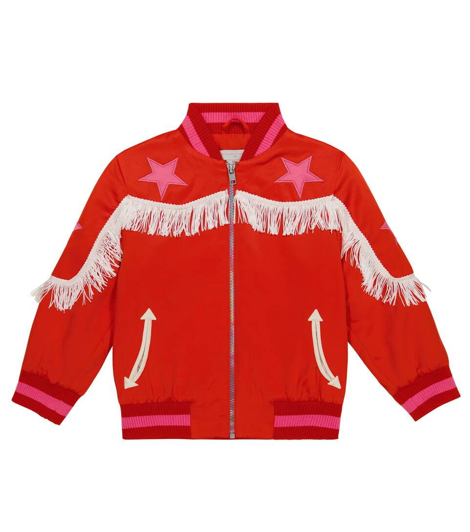 Fringe-trimmed satin bomber jacket | Mytheresa (US/CA)