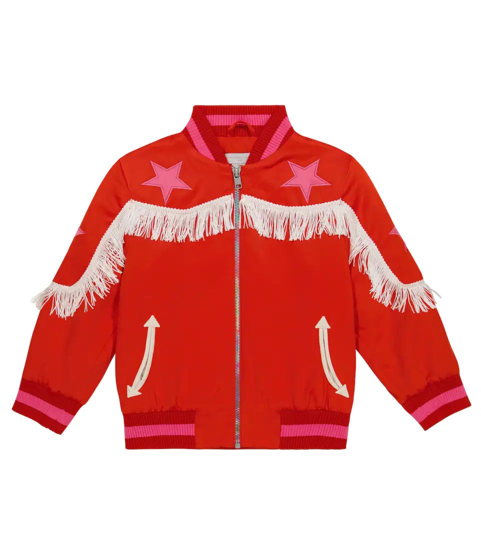 Fringe-trimmed satin bomber jacket | Mytheresa (US/CA)