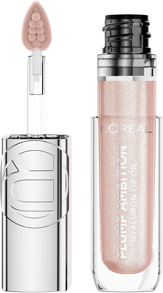 L'Oreal Paris Plump Ambition Hyaluron Lip Oil Shimmer, 24 HR Lip Gloss with Hyaluronic Acid, Volu... | Amazon (US)