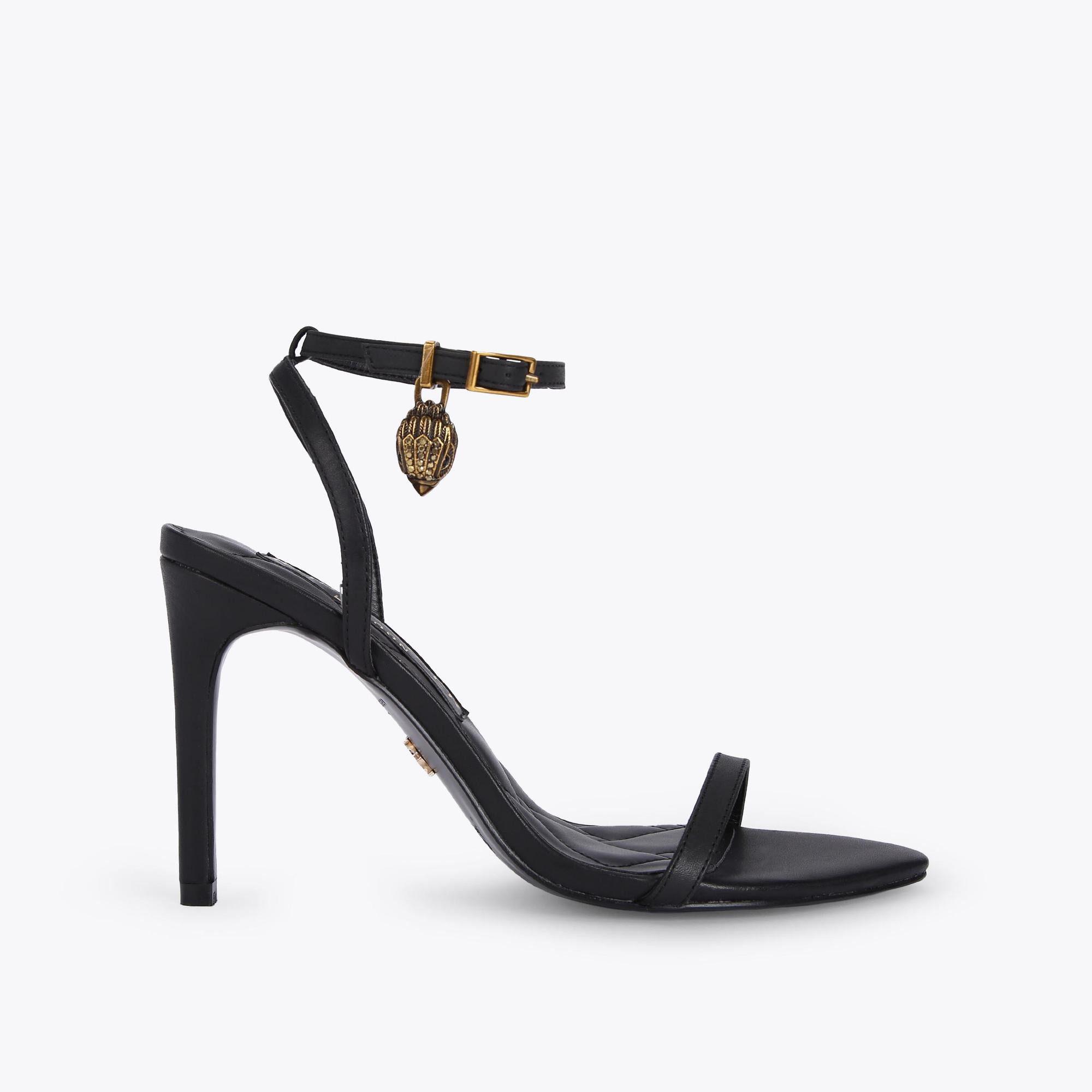 SHOREDITCH SANDAL Black Leather Strappy Stiletto Sandals by KURT GEIGER LONDON | Kurt Geiger (Global)