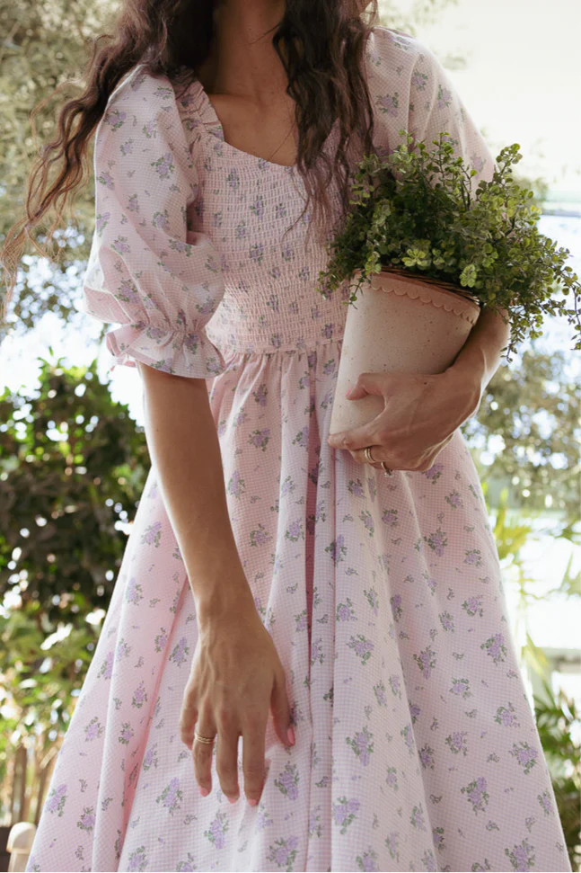 Teagan Dress in Purple Gingham | Ivy City Co