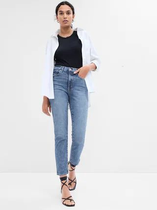 High Rise Distressed Vintage Slim Jeans with Washwell | Gap Factory