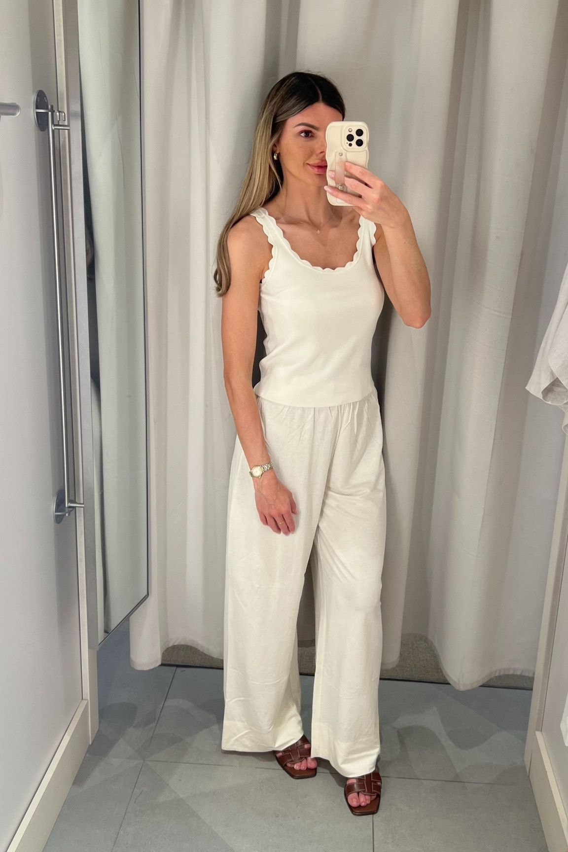 Summer scallops 🤍

Beige cream linen summer outfit tops trousers co ord vacay holiday 

#LTKtravel #LTKsummer #LTKuk