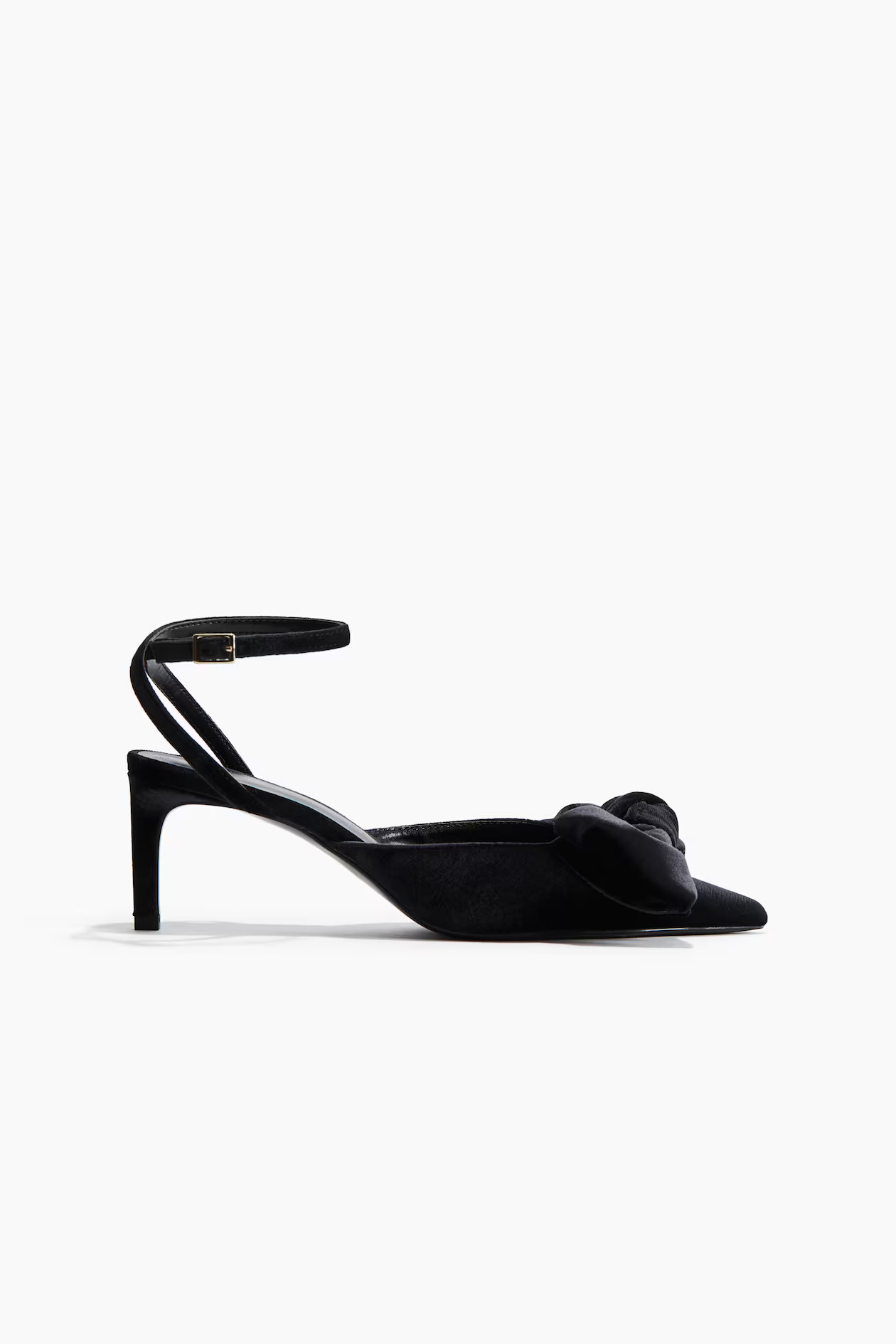 Bow-Detail Velour Pumps - Black - Ladies | H&M CA | H&M (US + CA)