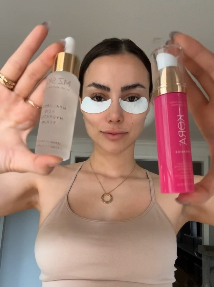 Vitamin C serum + Hyralonic Acid after you wash your face and before the face cream 🤌

#LTKbeauty #LTKhome