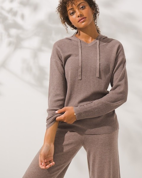 Eco Yarn Ribbed Hoodie | Soma Intimates