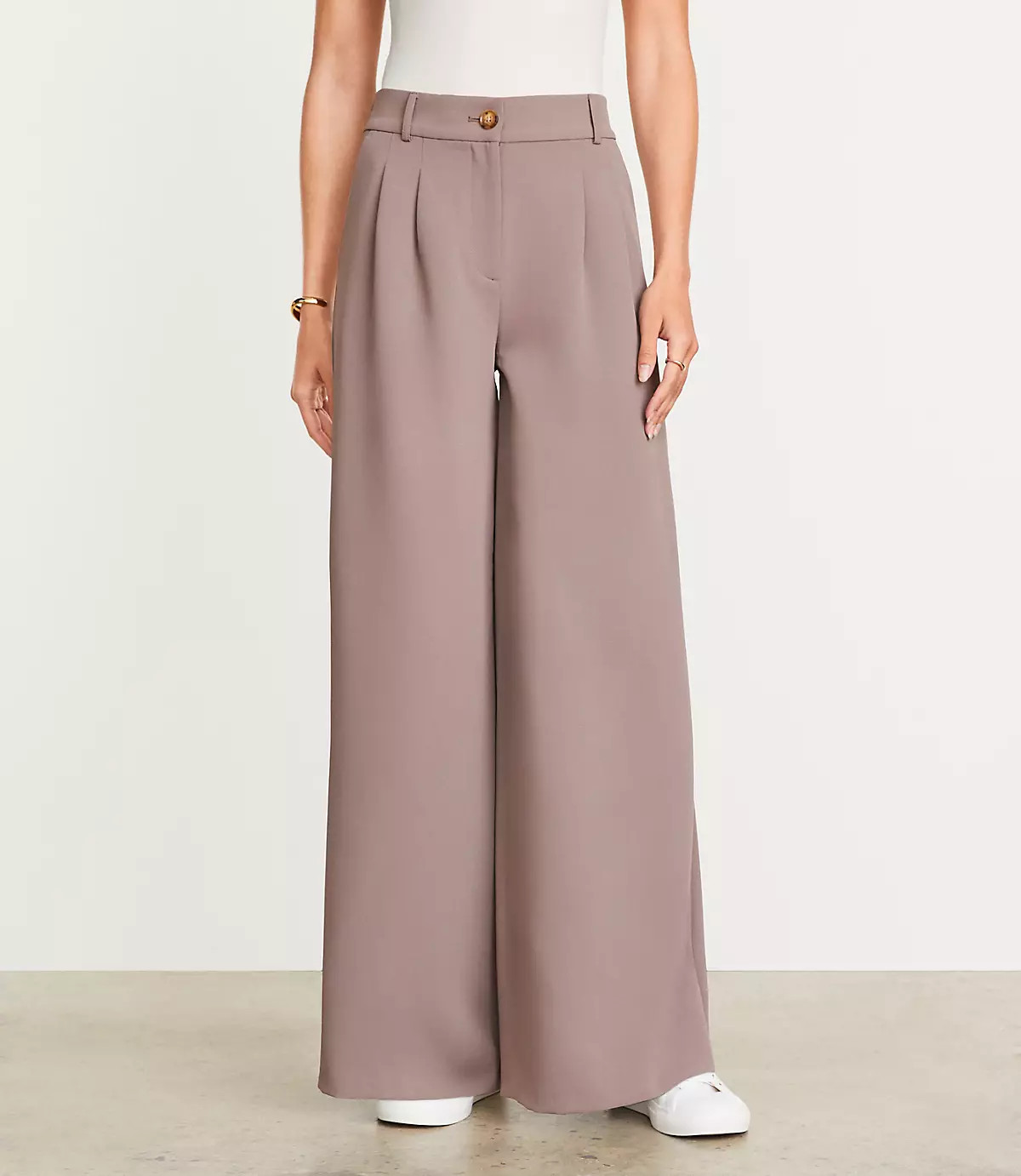 Tall LOFT Versa Crepe Drape Palazzo Pant | LOFT