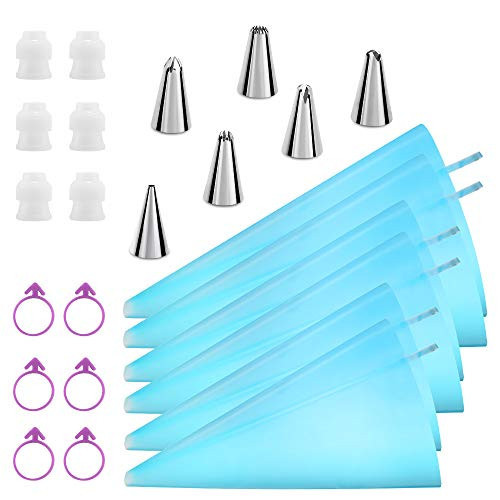 Reusable Decorating Set: Piping Bags, Tips, Couplers & More by Kasmoire | Amazon (CA)