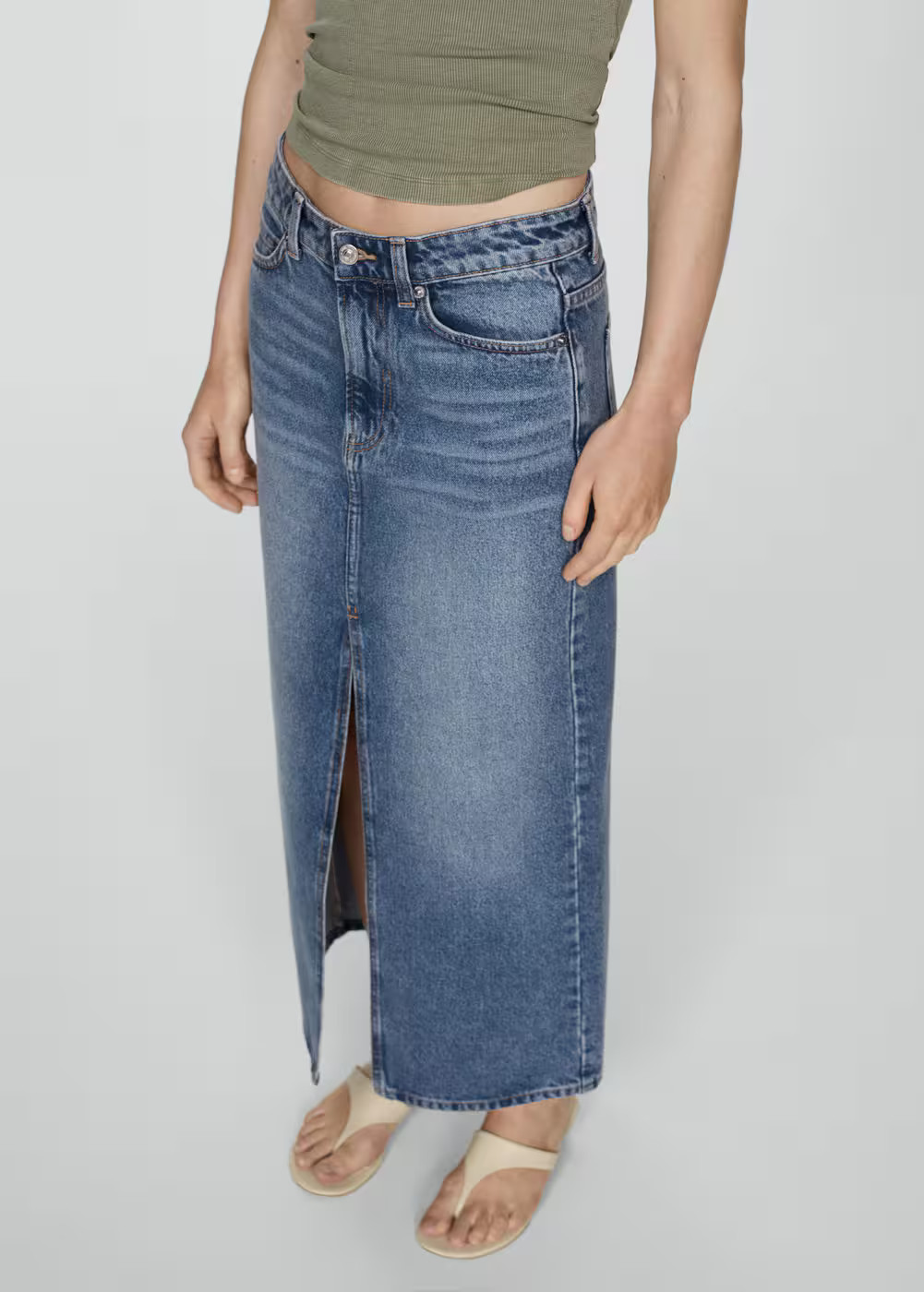 Long denim skirt -  Women | Mango USA | MANGO (US)
