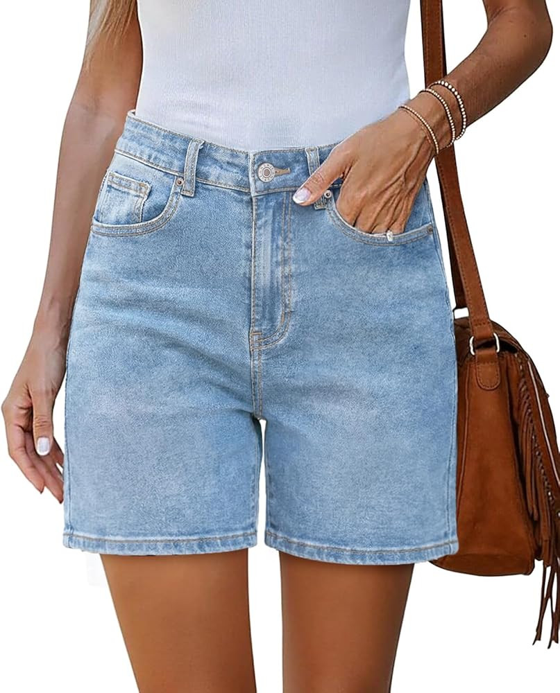 SANMM Jean Shorts Womens High Waisted Summer Stretchy Denim Short Casual Hot Jorts with Pockets | Amazon (US)