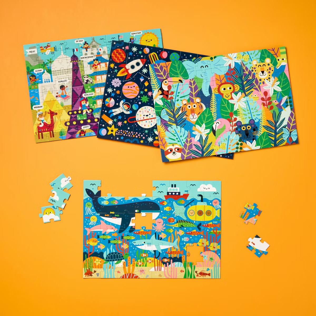 4pk Jigsaw Puzzles 48-100pcs - Gigglescape™: Kids, Ages 3+, Fantasy Theme, Problem Solving, Pap... | Target