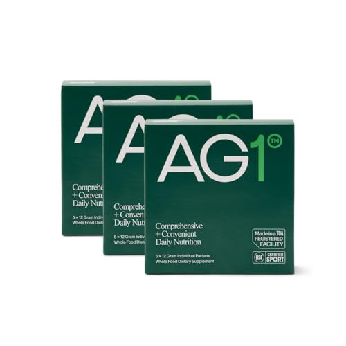 AG1 Athletic Greens Greens Powder Supplement, Improve Gut Health, Multivitamin, Probiotic, Gluten Free, Vegan and Keto Friendly, 75 Vitamins (Travel Packs, 15 Count) | Amazon (US)