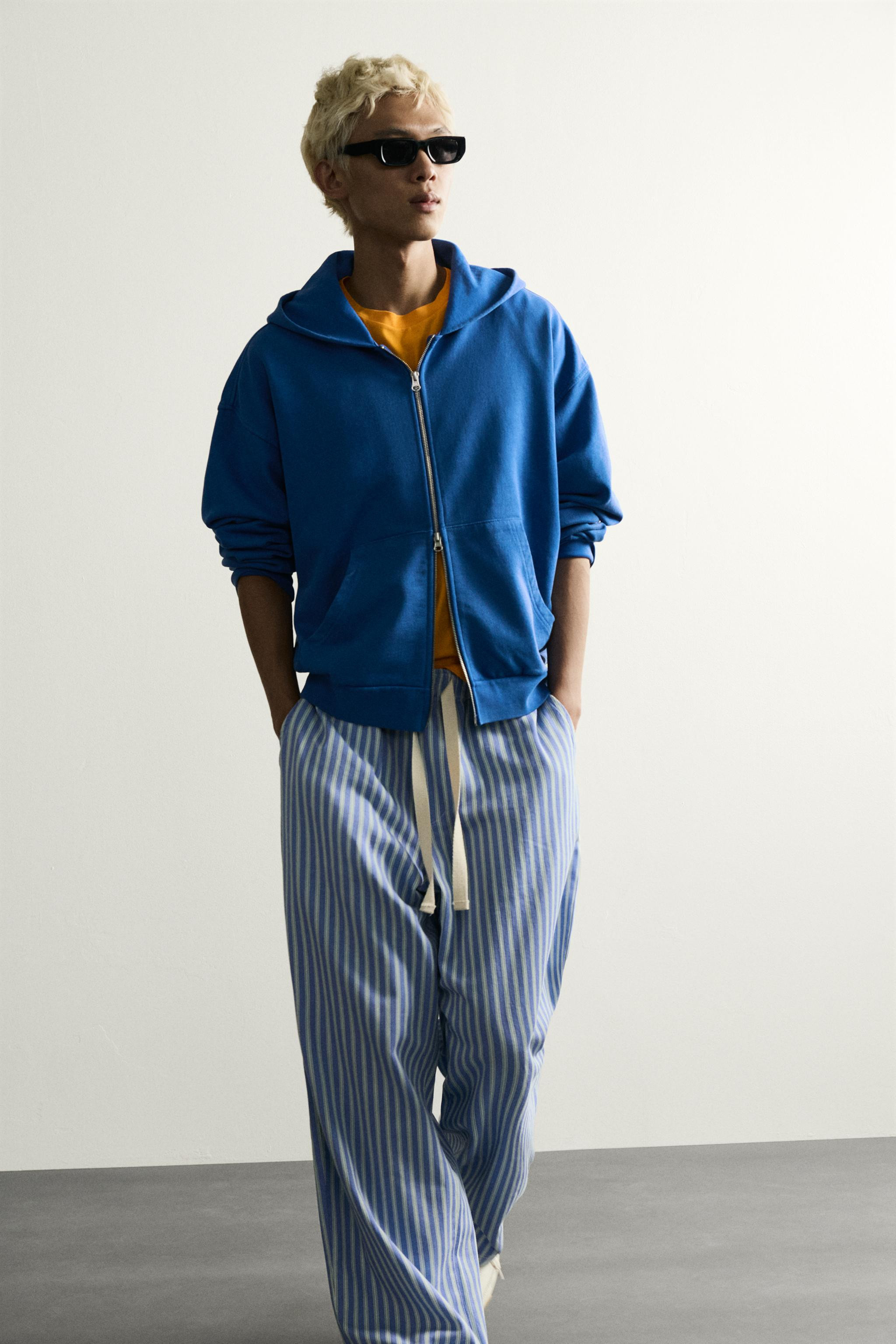 PANTALON BAGGY FIT RAYURES | Zara FR
