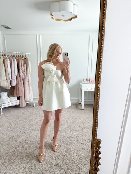 Another gorgeous bridal option! This mini dress would be perfect for a bridal luncheon, shower, rehearsal dinner, or bachelorette! I’m wearing size medium. Use my code STRAWBERRY20 for 20% off! 
Wedding dresses // bridal shower dresses // bridal luncheon dresses // bachelorette dresses // rehearsal dinner dresses // mini dresses // Petal and Pup finds 

#LTKwedding #LTKstyletip #LTKSeasonal