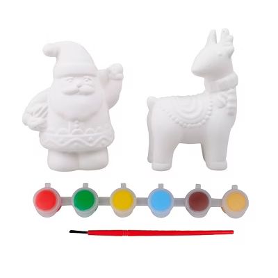 Paint-Your-Own Ceramic Santa & Reindeer Figurines Kit - Spritz™ | Target