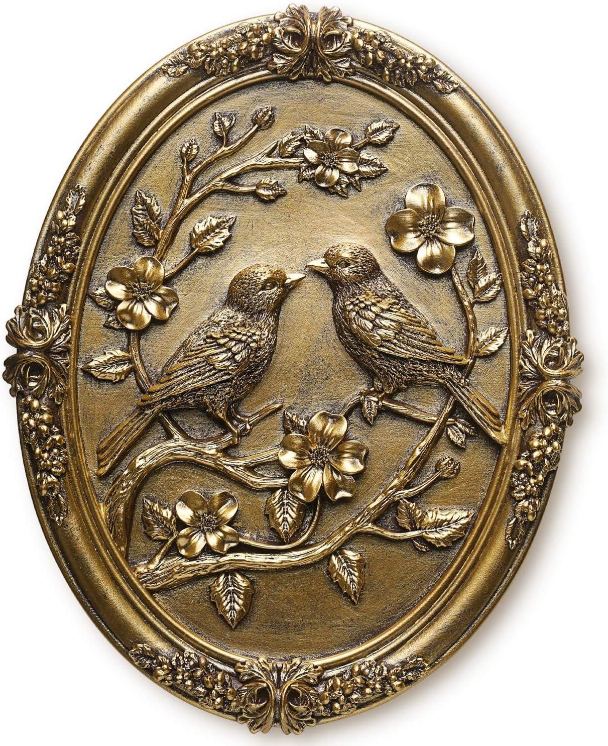 Vintage Bird Wall Sculpture,Antique Wall Decor,Retro Art Birds Sculpture,Hand Painted Wall Decoration with Embossed Couple Birds Design,Vintage Wall Decor for Living Room Bedroom Dining Room Hallway, Housewarming Gifts | Amazon (US)