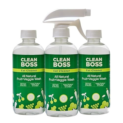 CleanBoss - Eat Cleaner, 12 oz (3 Pack) with one Trigger - Keeps Produce Fresh, Vegan, Gluten Free | Amazon (US)