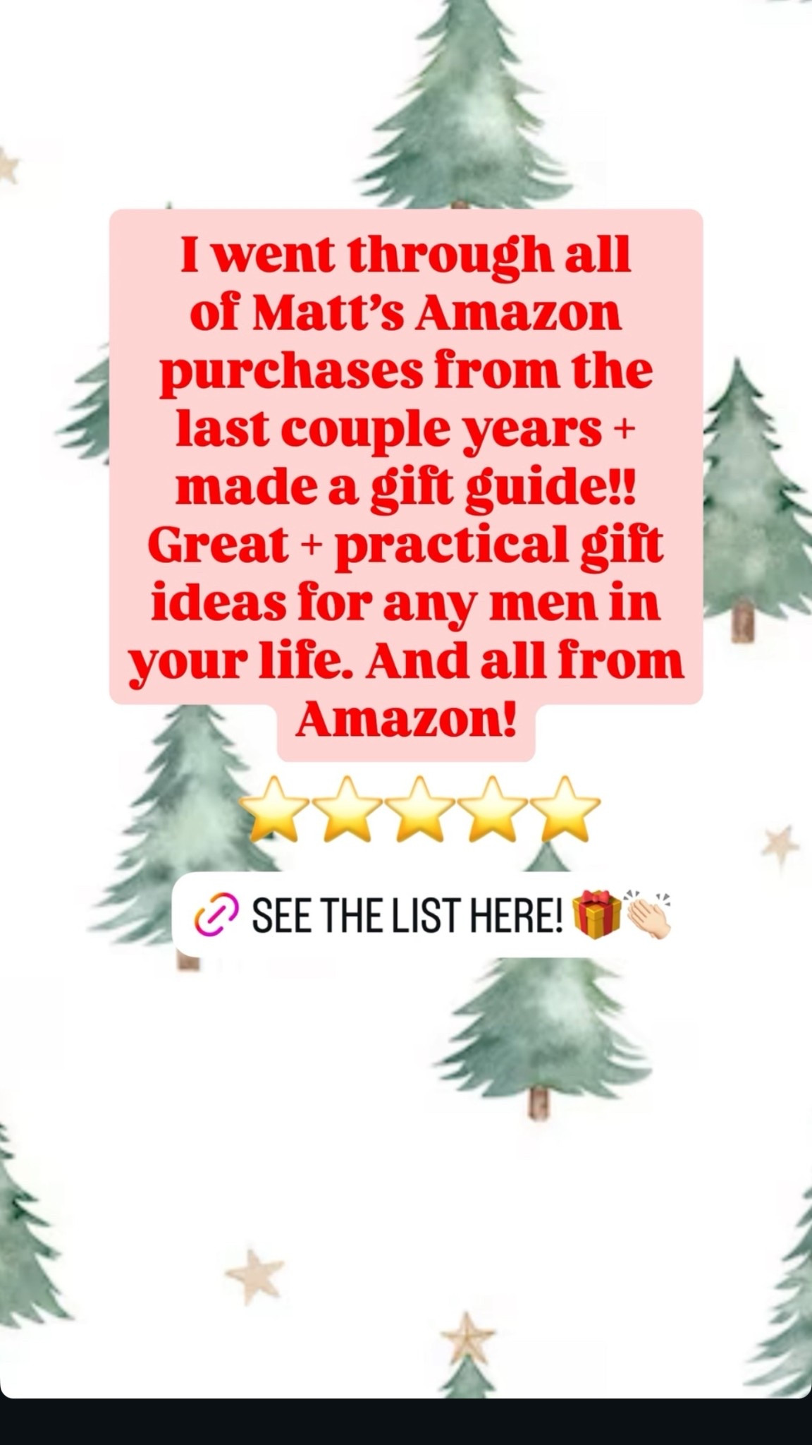 Linking a list of Matt’s Amazon purchases here! Great idea for eat and practical gifts for men. 

#LTKHoliday #LTKGiftGuide #LTKOver40