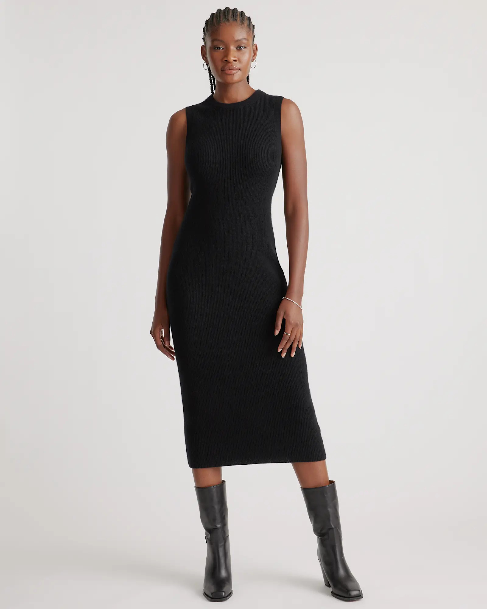Mongolian Cashmere Sleeveless Midi Sweater Dress | Quince