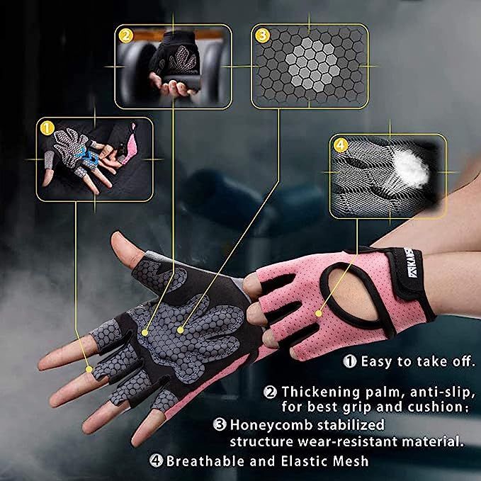 LIFECT Essential Breathable Workout Gloves, Weight Lifting Fingerless Gym Exercise Gloves with Cu... | Amazon (US)