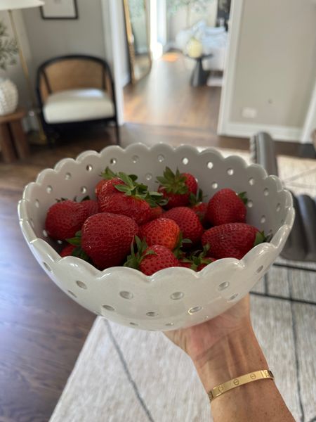 The prettiest colander bowl ever! Comes in two sizes. This is the large with 2 pounds of strawberries!

#LTKFamily #LTKFindsUnder50 #LTKHome