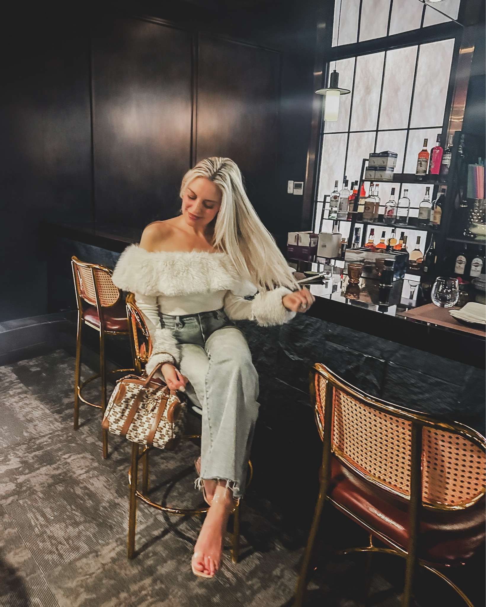 Cute faux fur sweater Alert! Sweaters nyc outfit of the night new york saratoga 

#LTKootd