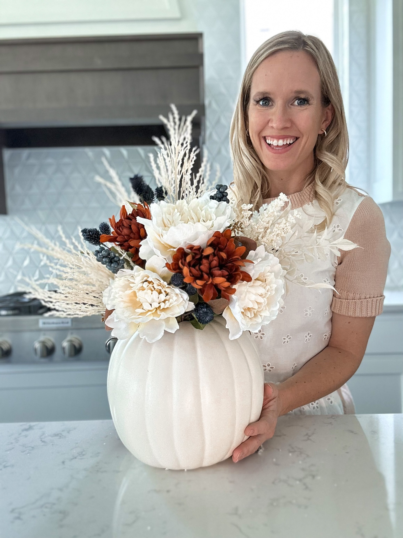 DIY floral pumpkin home decor for fall 
I used one of each item to create this arrangement 

#LTKsalealert #LTKhome #LTKSeasonal