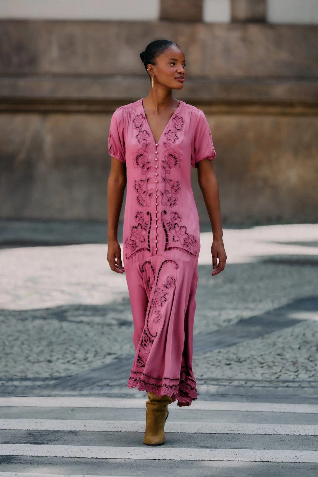 Pink Richelieu Lenzing� Ecovero� Viscose Maxi Dress | FARM Rio | Farm Rio UK