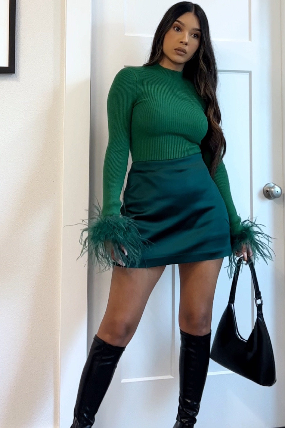 Top XS, Bottoms XS 
#christmasoutfit 
#greenootd 

#LTKshoecrush #LTKstyletip #LTKHoliday