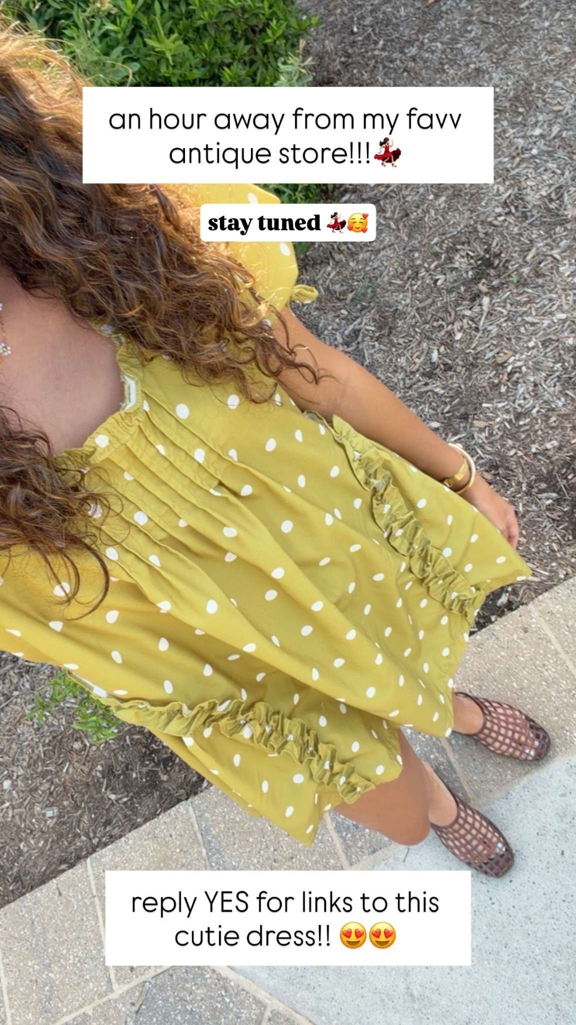 an hour away from my favv antique store!!!💃🏻 reply YES for links to this cutie dress!! 😍😍 stay tuned 💃🏻🥰