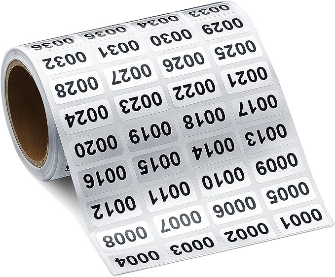 001-2000 Pieces Inventory Number Sticker Labels Self Adhesive Waterproof Labels Vinyl Consecutive... | Amazon (US)