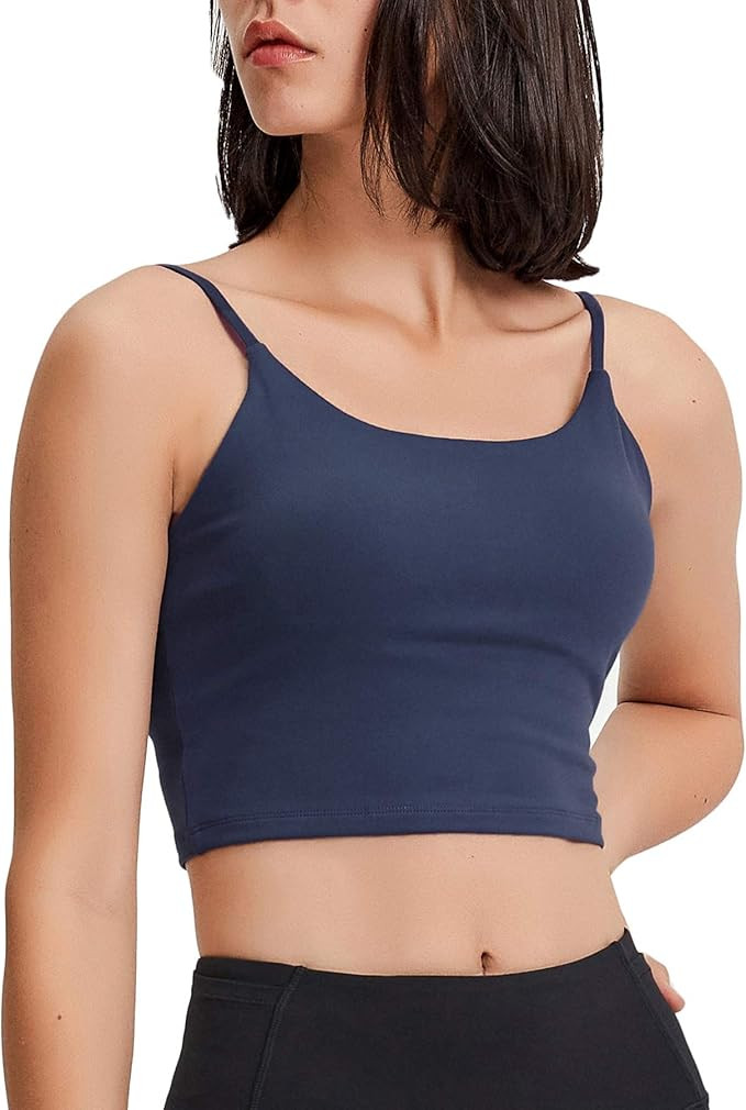 Lemedy Women Padded Sports Bra Fitness Workout Running Shirts Yoga Tank Top | Amazon (US)
