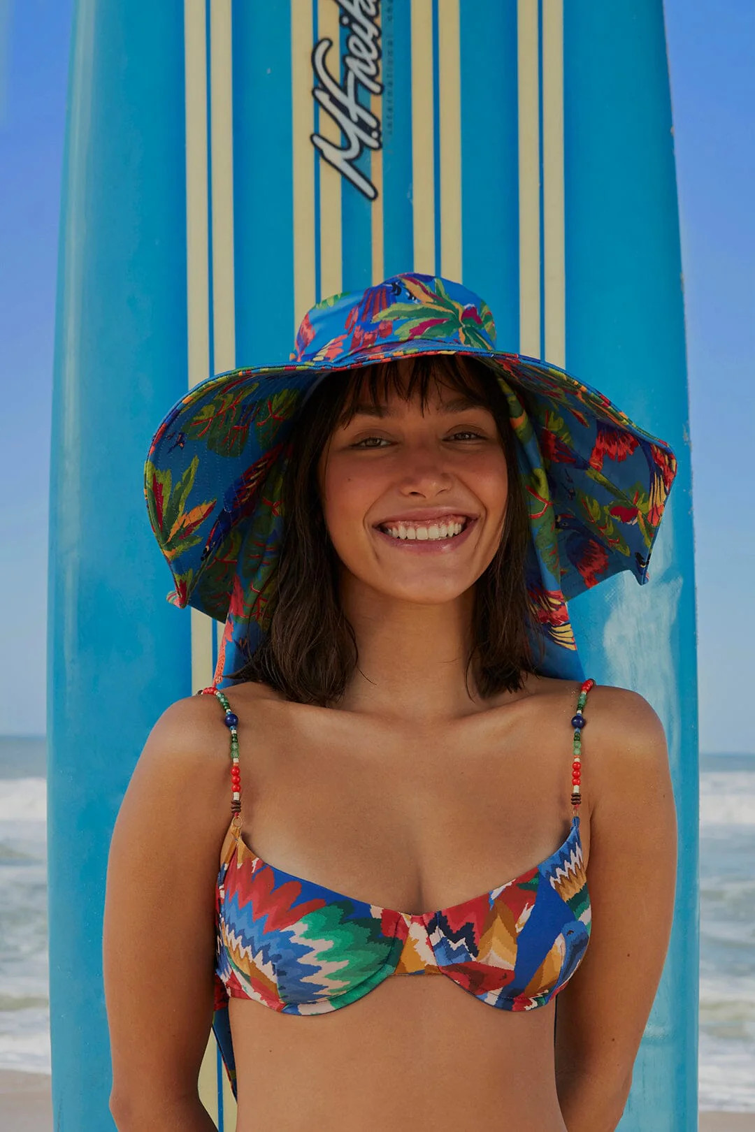 Chevron Toucans Bikini Top | FarmRio (US)